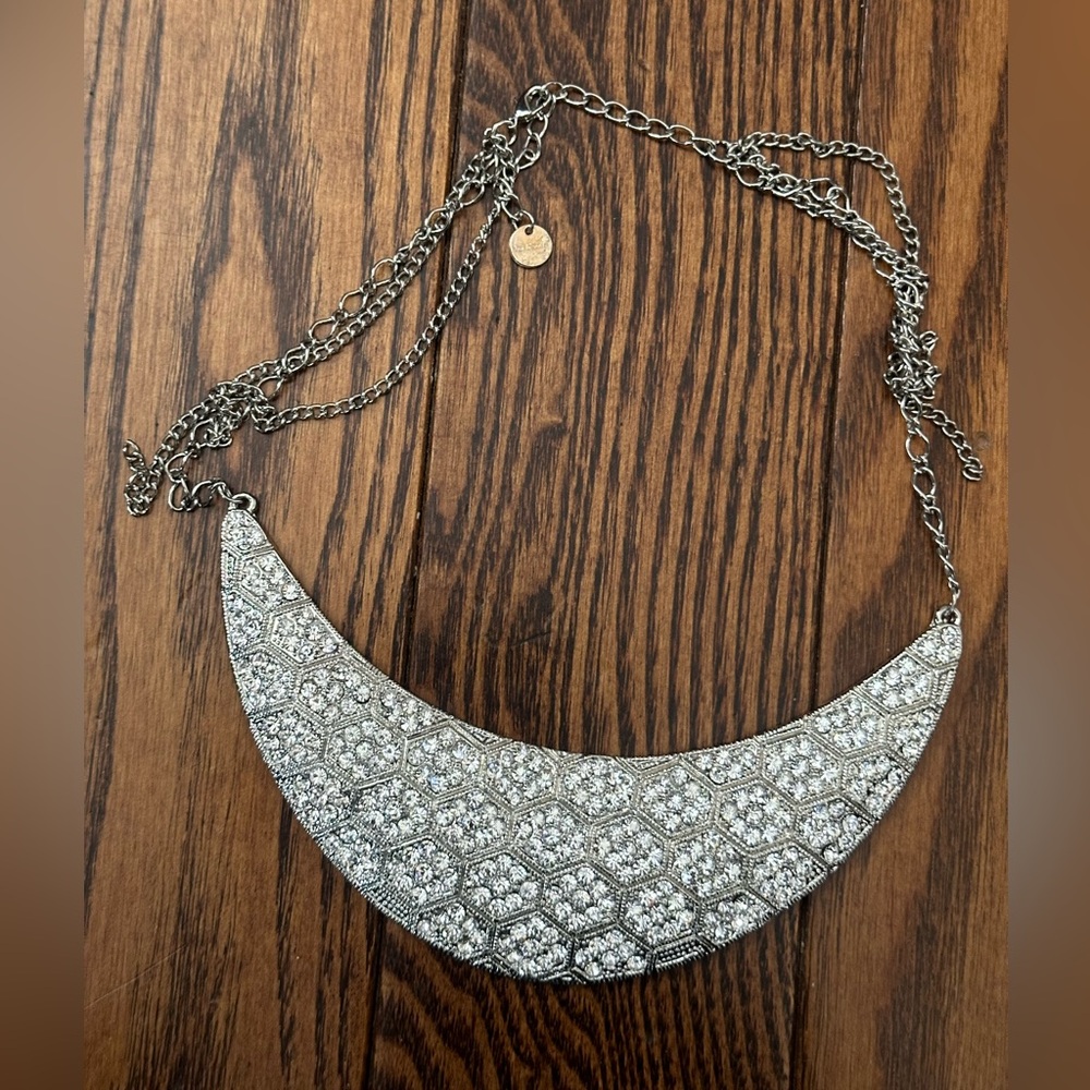 Shoe Dazzle Silver Statement Necklace